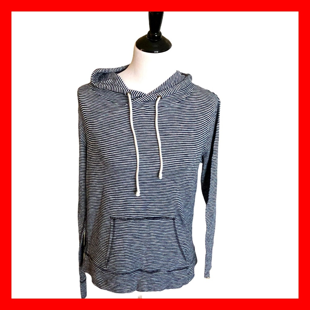 Forever 21 Lightweight Navy Stripe Hoodie Medium
